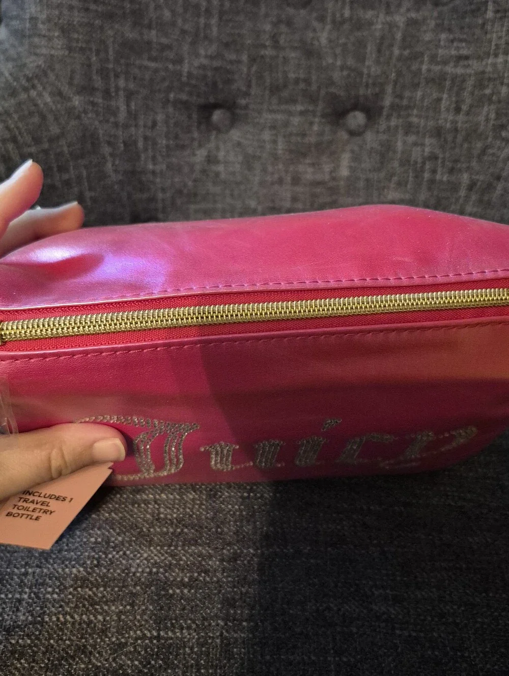 Juicy Couture Iridescent Pink to Gold Ombre Cosmetic Pouch